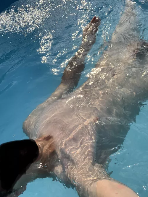 Enjoying skinny dipping in my pool