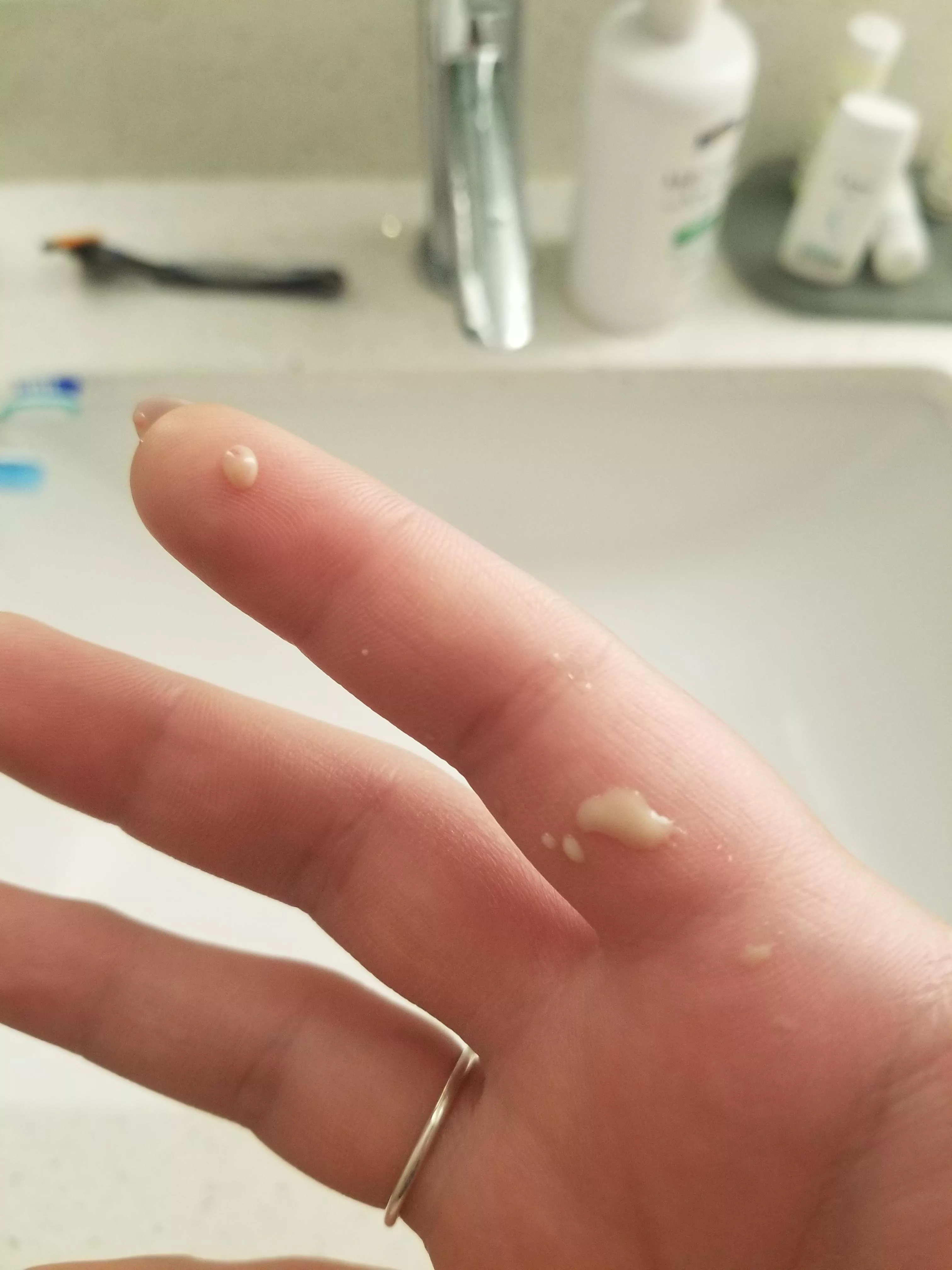 Felt a bumb and squeezed. Wasn't expecting that much.