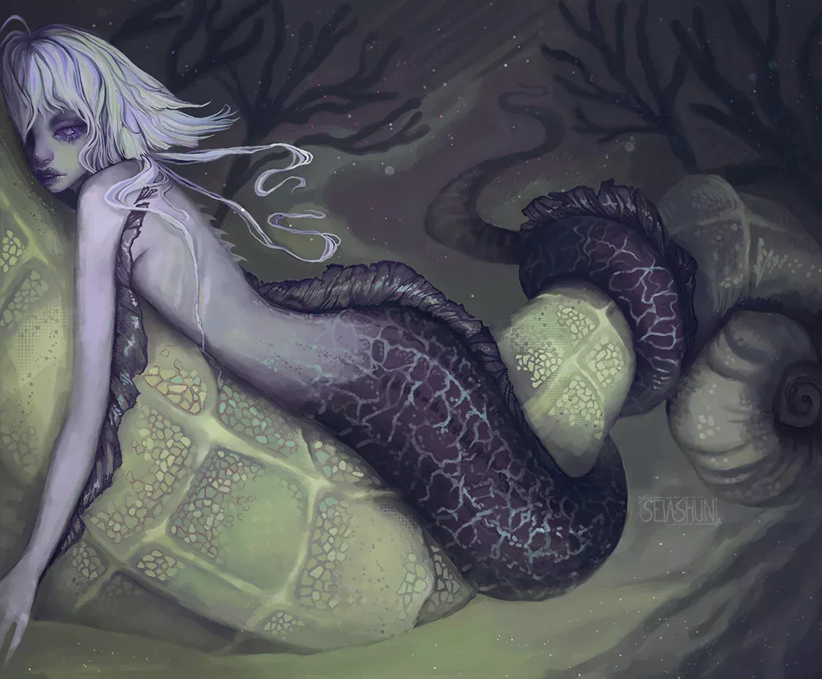 ~From the murkiness of the depths, the Eelmaid lurked and listened to the mermaid's tales of the starry night and the luminous moon from above. Could she dare to dream and join them?~