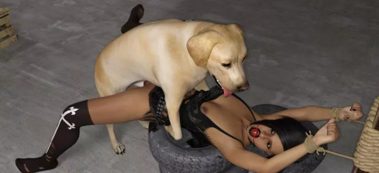 “Got drunk at a local bar & woke up at a basement tied and gagged, suddenly saw a doggo getting into position as he ravished the pussy by knotting & cumming relentlessly for some time, seems he was just warming up as he enjoyed his fucktoy for 