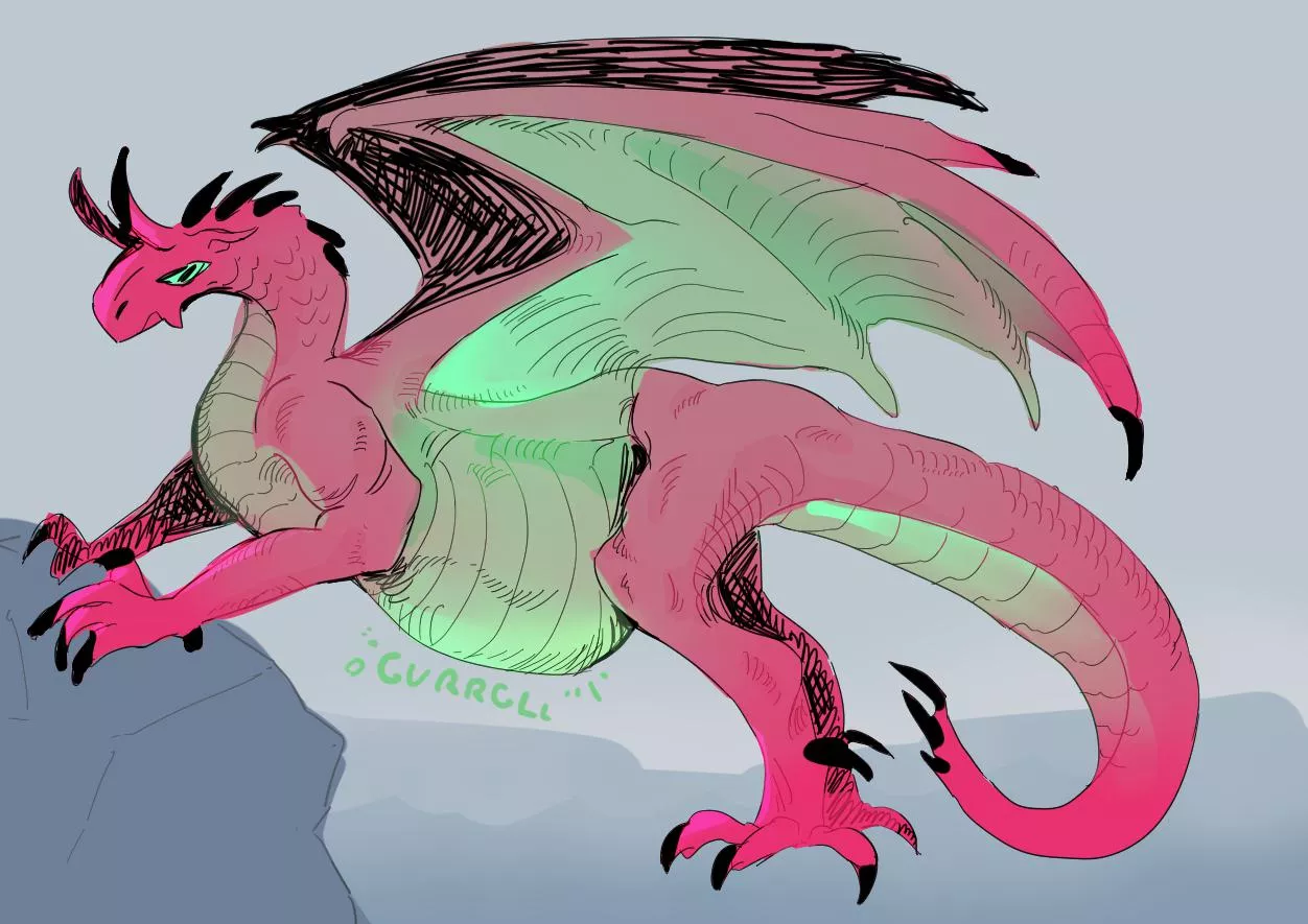 {Image} dragon fruit (Art by tealfiend) [dragon pred, digestion implied]