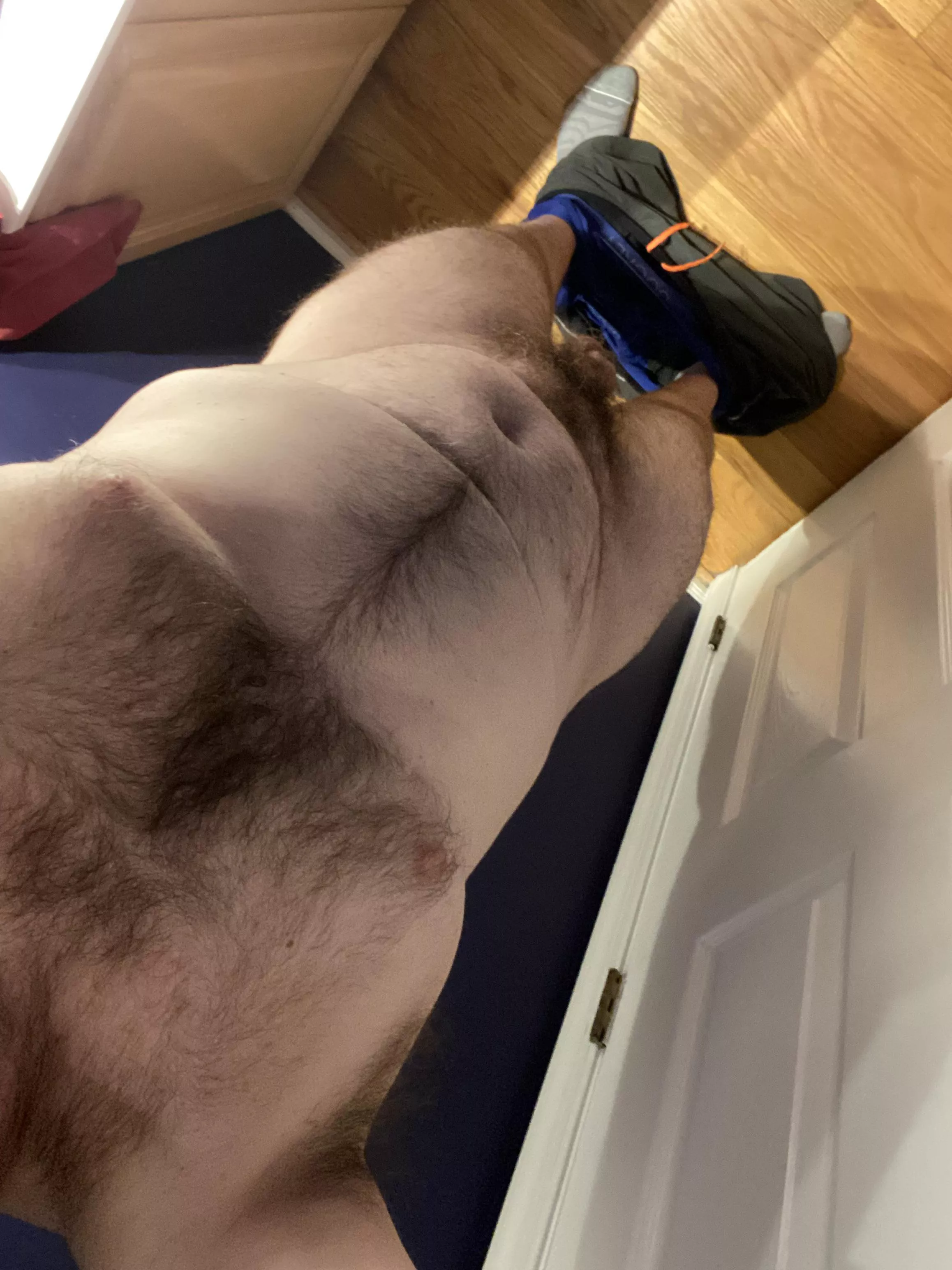 M43. One kid is back from the beach. So dad is posting in the bathroom