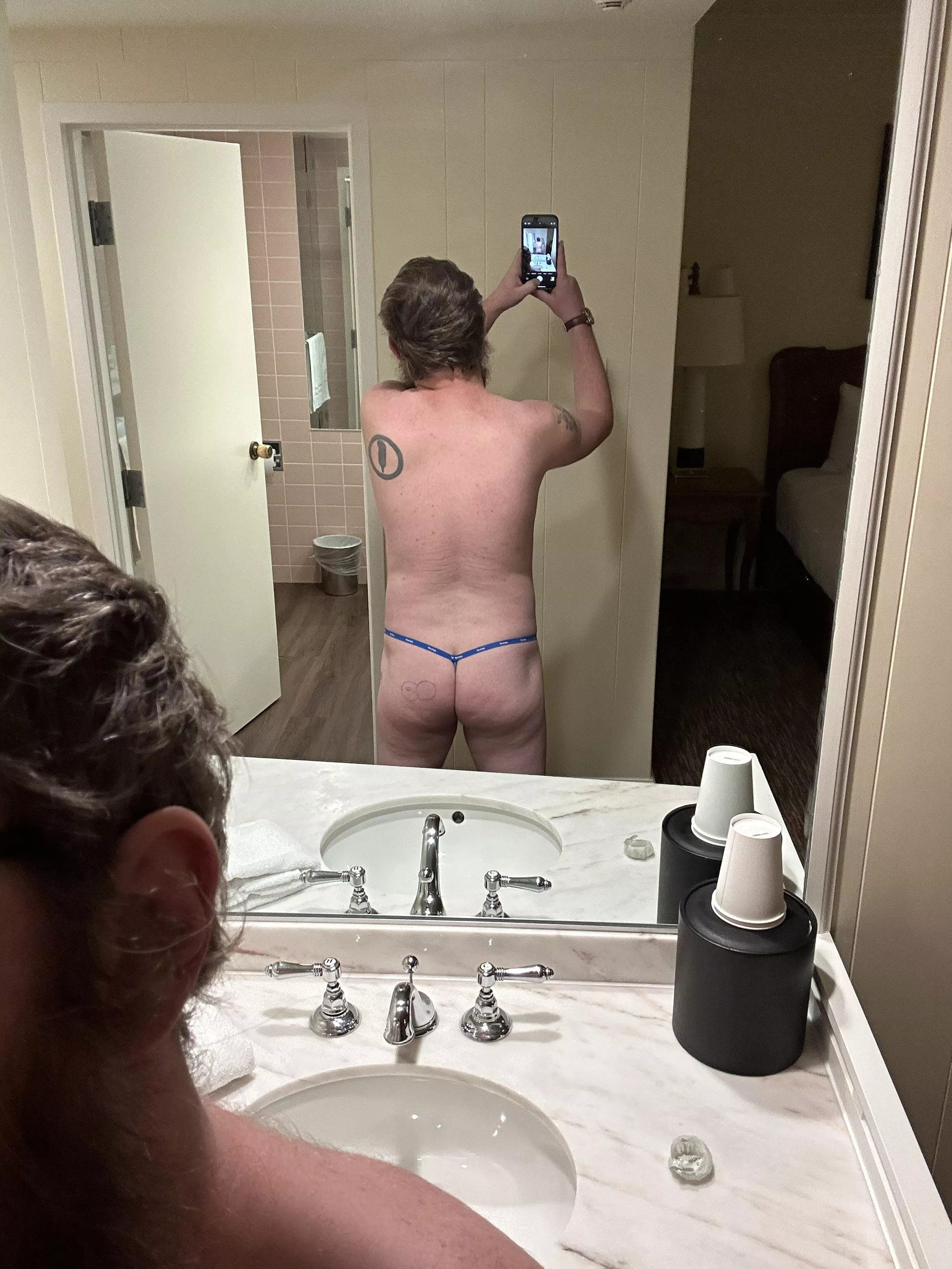 My butt looking cute AF in this g string