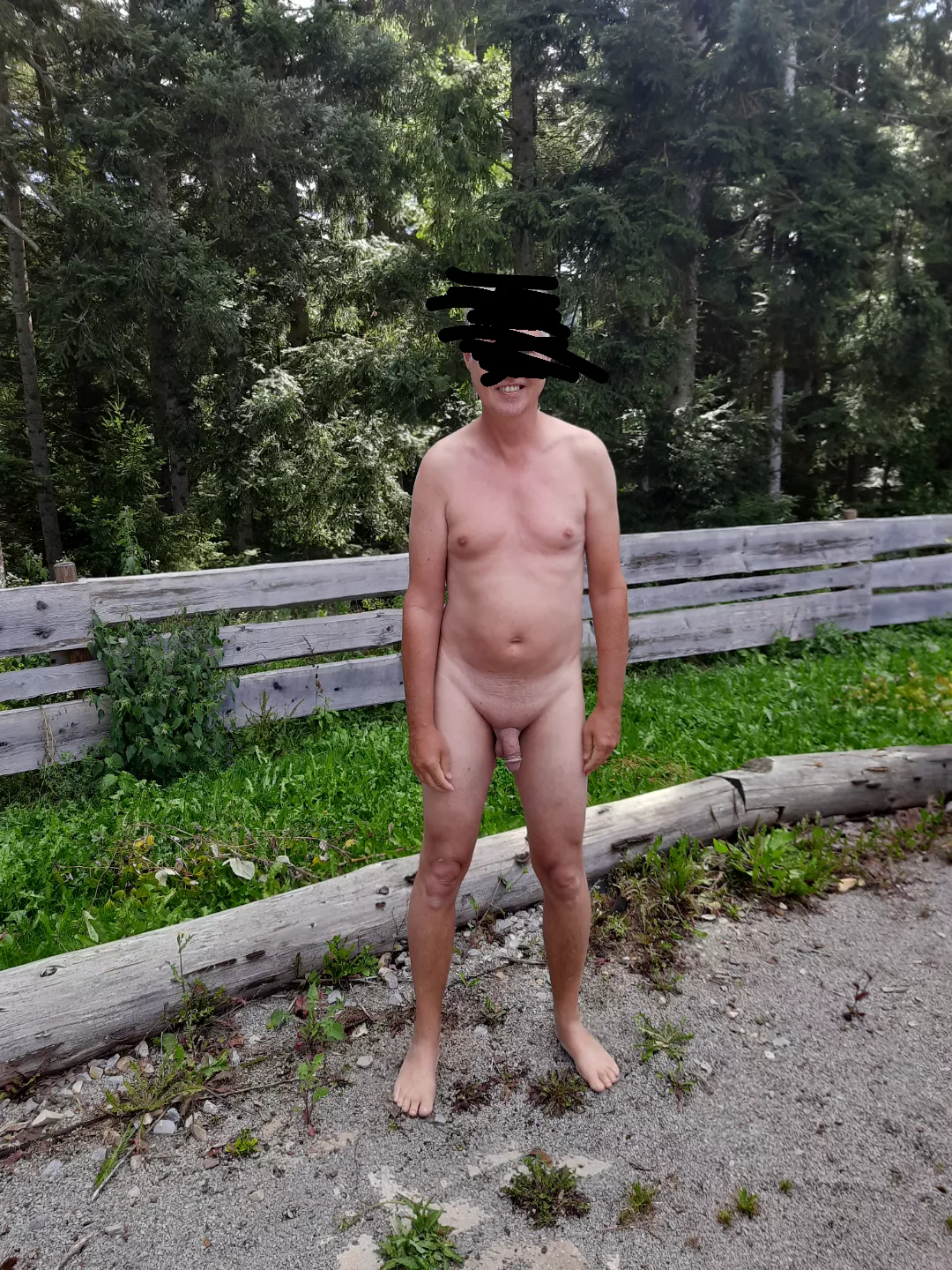 Naked in the woods
