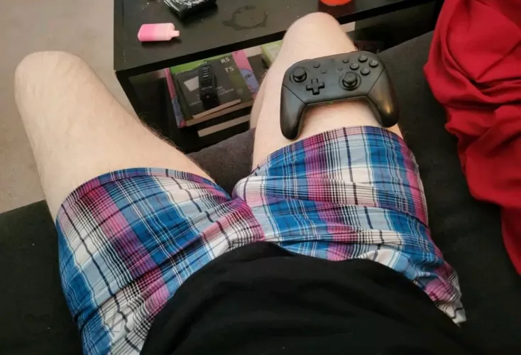 Playing the New Zelda game in my boxers!