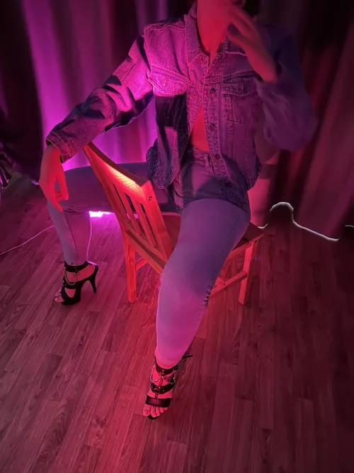 Daddy sets up light for our photoshoot. Yup, the clothes went off soon afterwards lol