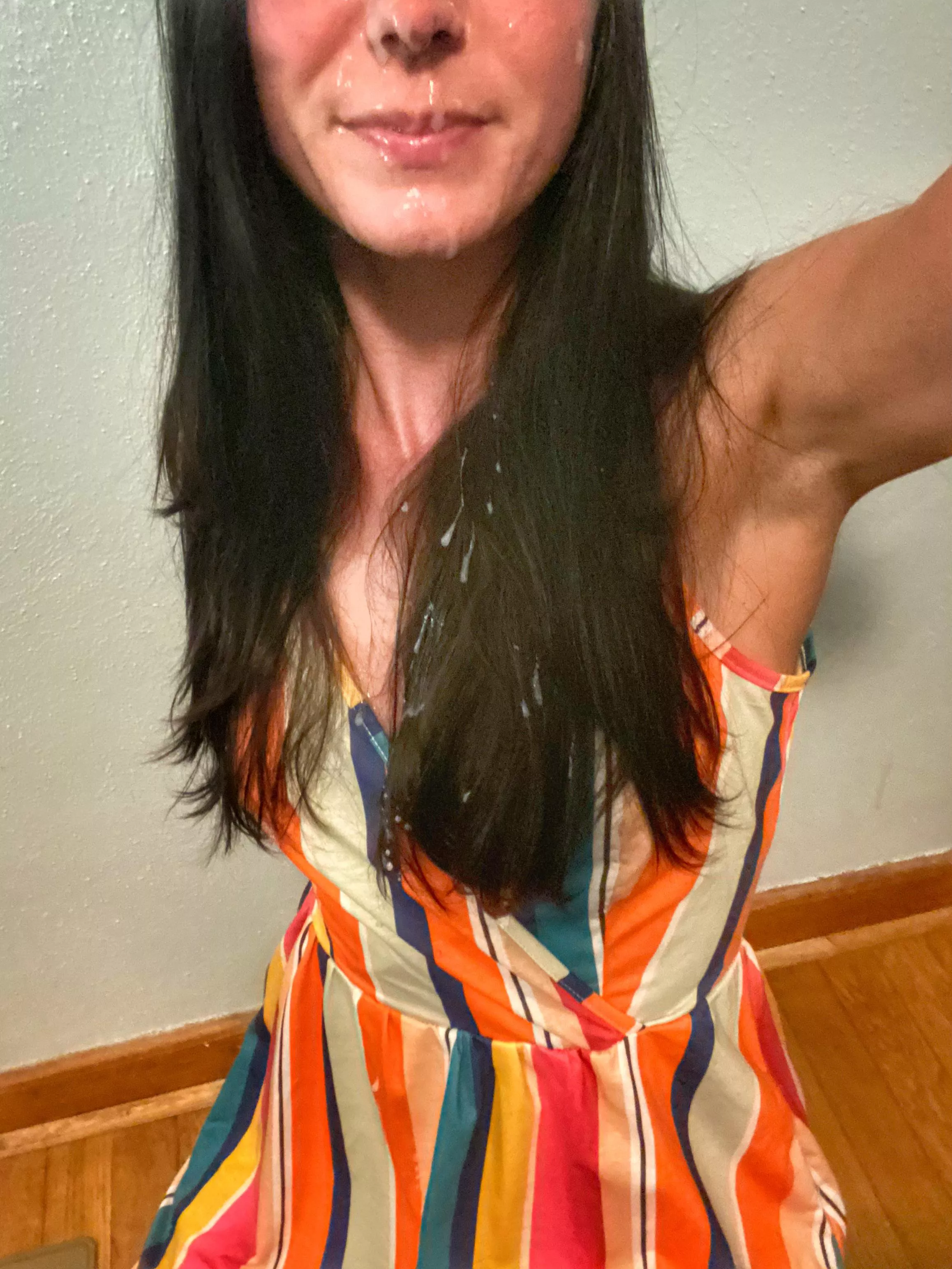 Messy facials = all in my hair and down my dress, too