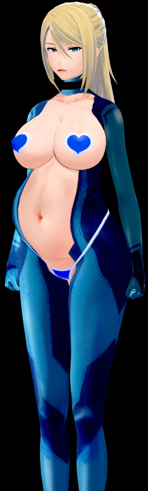The alien space pirates modify Samus' zero suit to make monitoring her pregnancy easier.