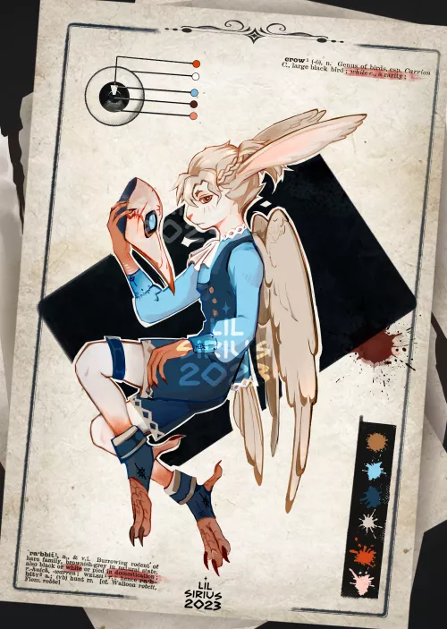 Albino Crow + Bunny I drew a while back. I just love drawing hybrids