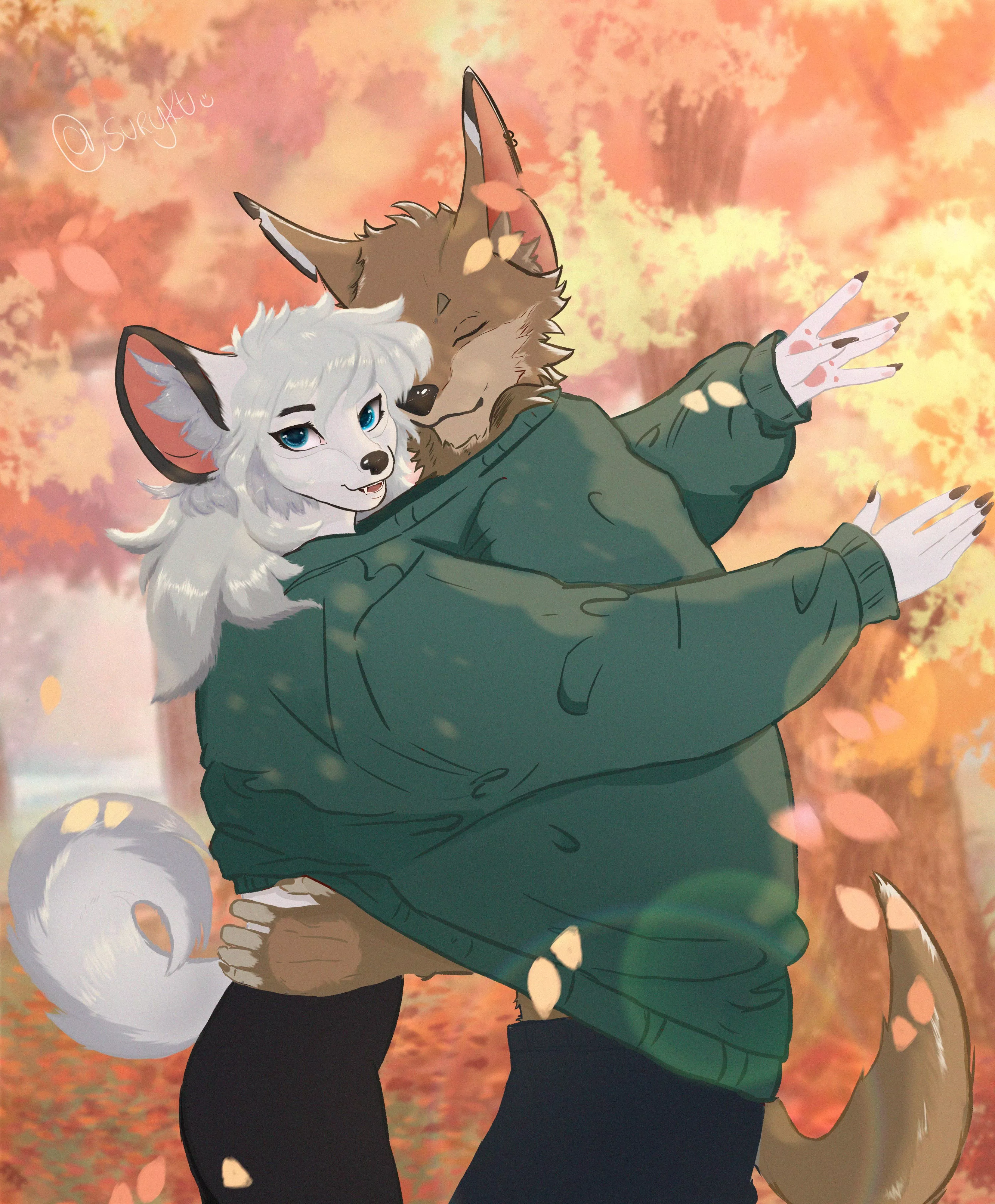 Autumn shows us how beautiful it is to let things go 🧡🍂 Want me to draw your fursona at your favorite season? (art by me)