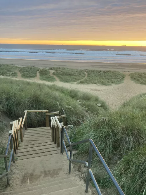 Early morning beach run