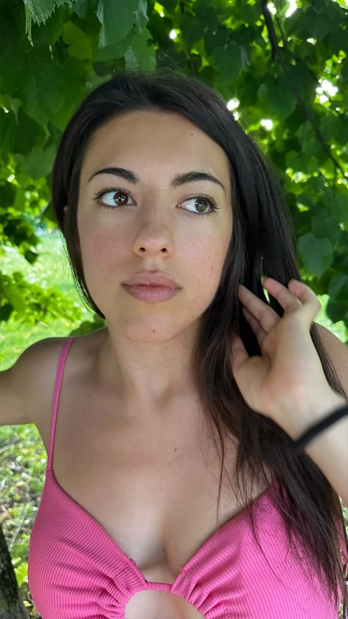 Hoping that a no bra in the nature is cool F19