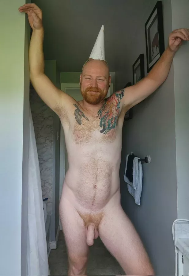 It's my 35th Birthday. I didn't buy a hat in time, so I made from a model release form.