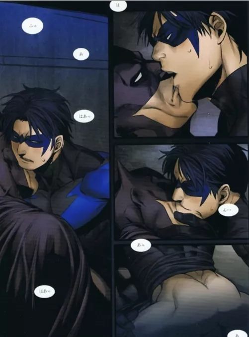 Nightwing finally decides to show his true colors to Batman (artist unknown, sorry)