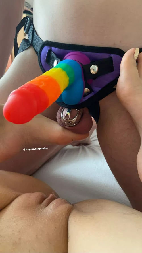 The only time he gets to feel like a man…well not exactly “feel” [domme]