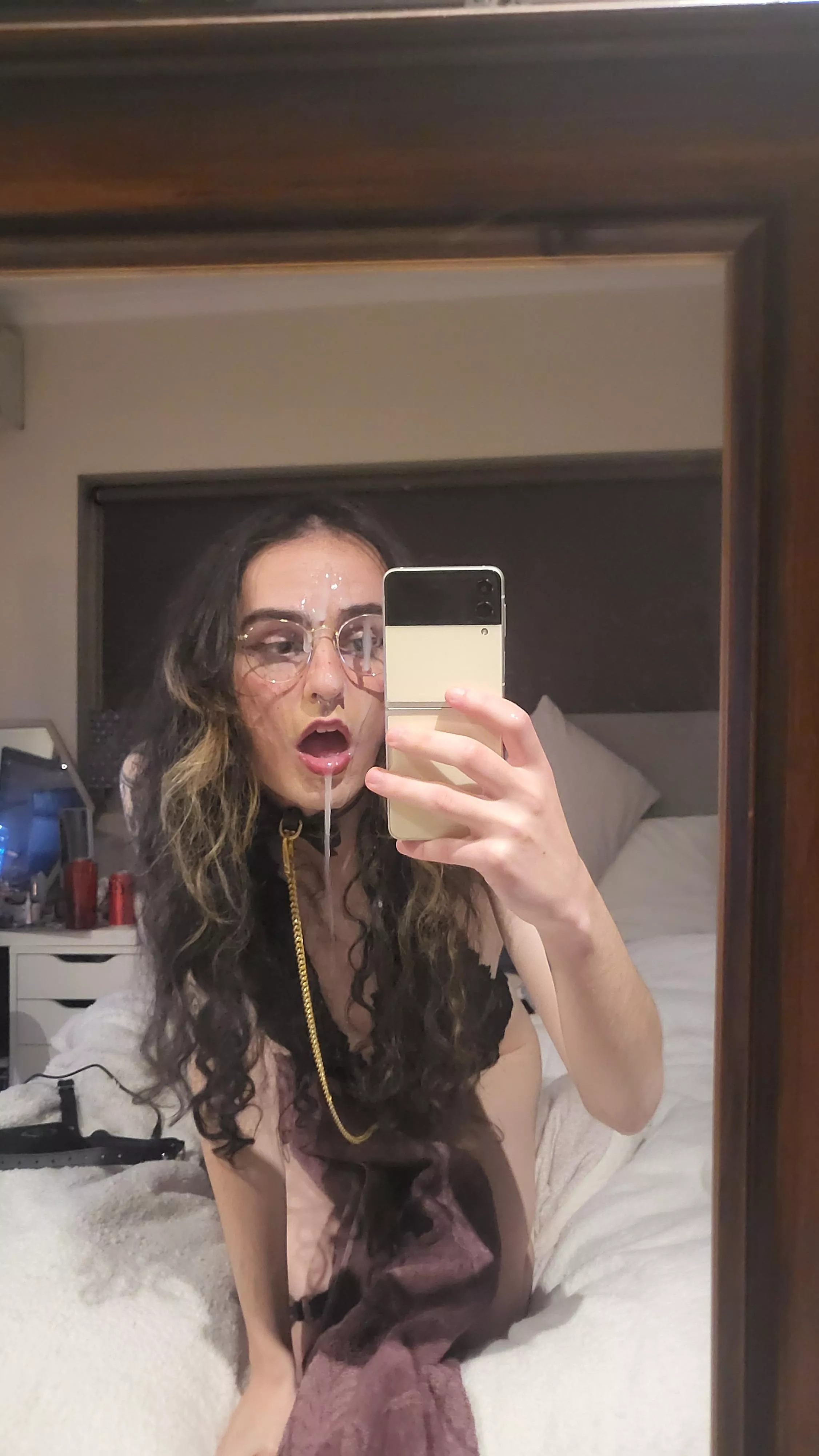 Throat fucked and covered [F]