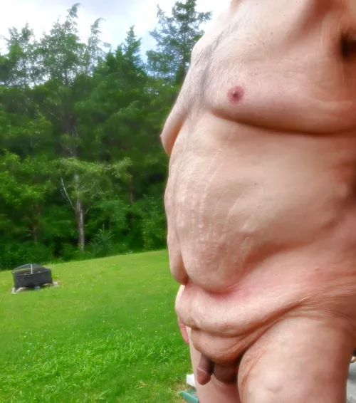 Decided to be naked outside.