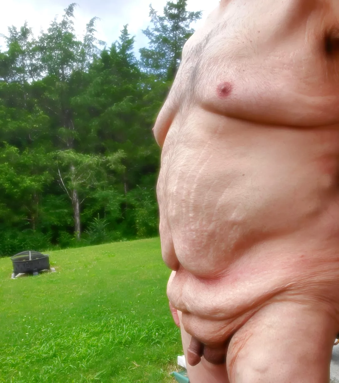 Decided to be naked outside.