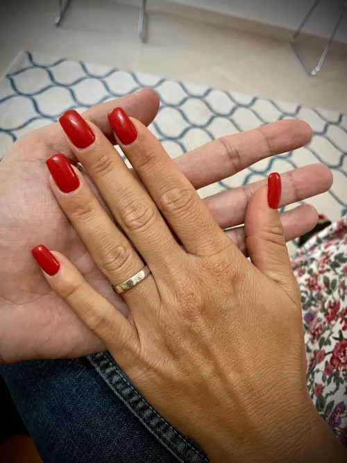Just my red nails today
