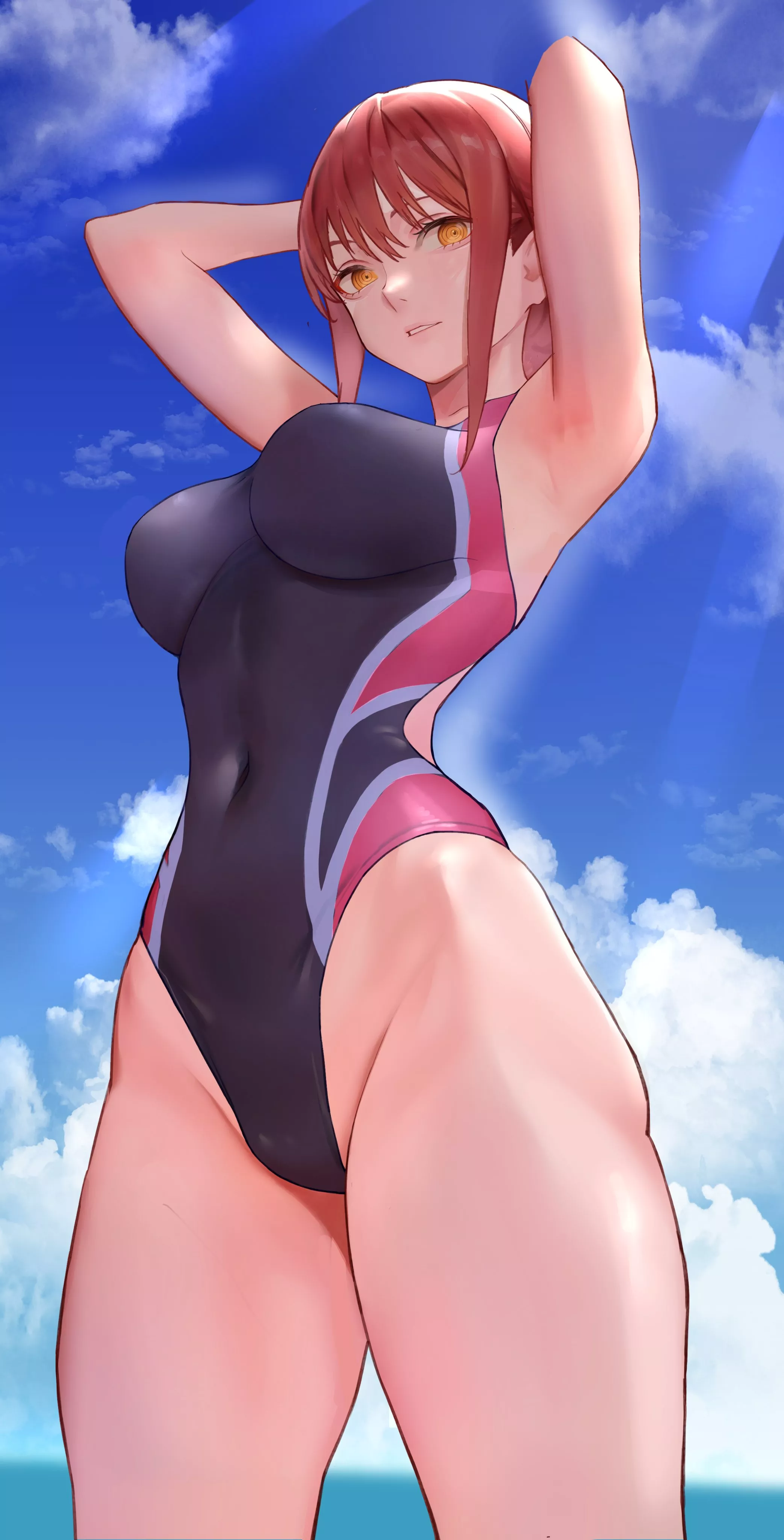 Makima so Proud to Flaunt her New Two-tone Swimsuit at the Beach [Chainsaw Man] (Sawatari Kazuma)