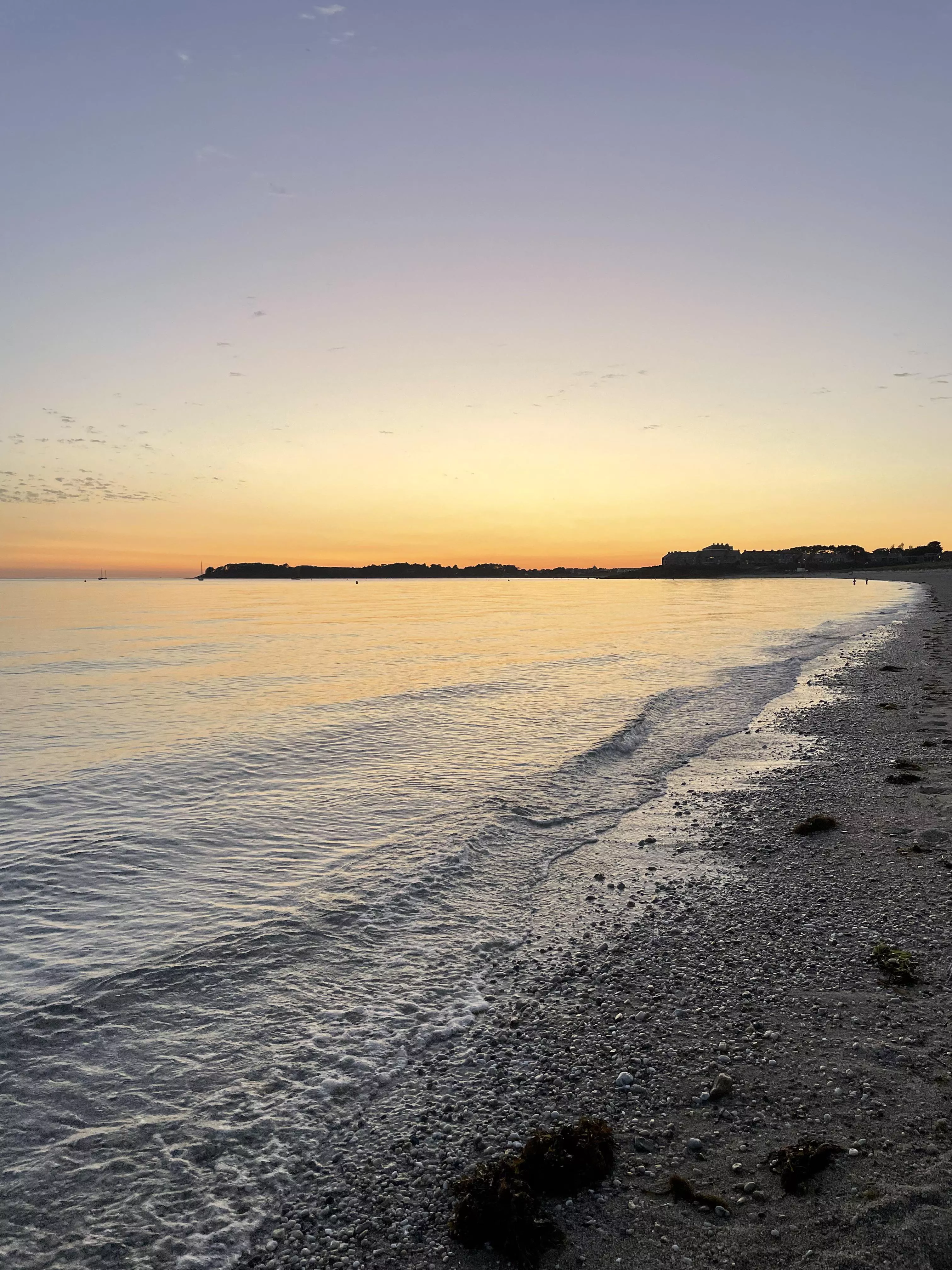 The sunset at Plage du Kerber, Arzon, France