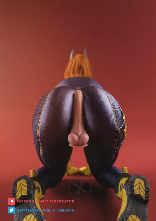 Thiccc Batgirl Holding up Dildo with Them Cakes (TheXCreator) [DC]