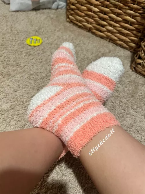 Caught you peeking at my fuzzy socks ❤️