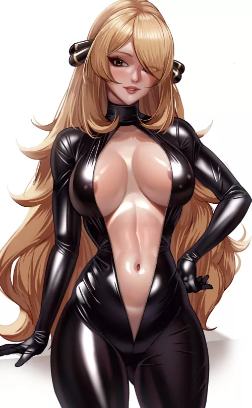 Cynthia in a Rubber Bodysuit