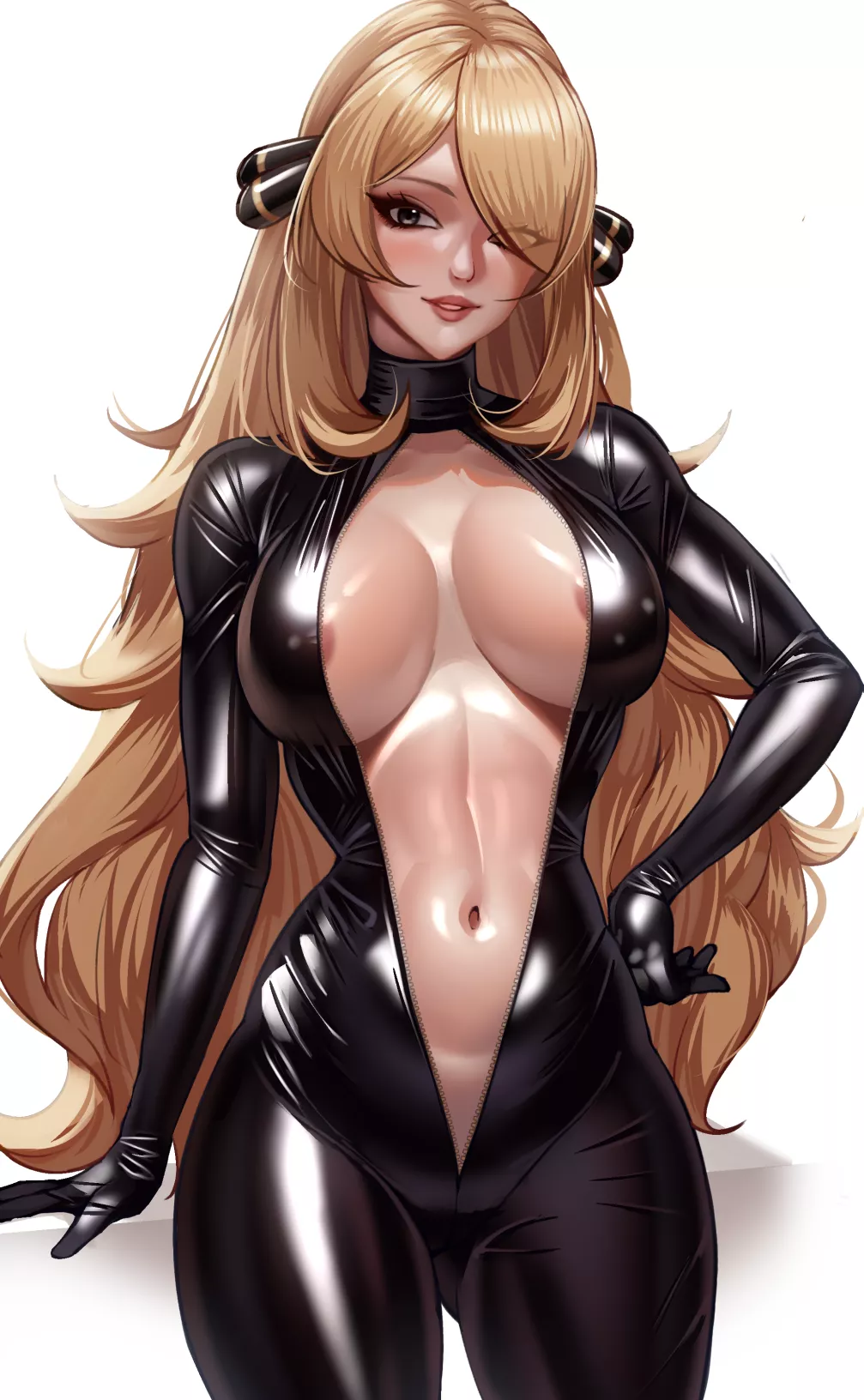 Cynthia in a Rubber Bodysuit