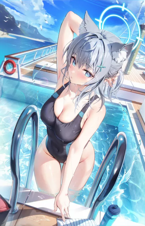 Shiroko going for a dip (houk1se1) [Blue Archive]