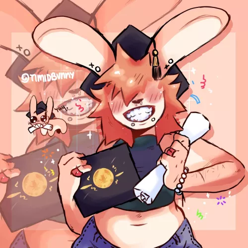 A little doodle in honor of me moving into my college dorm today (art by me - @TIMIDBVNNY)