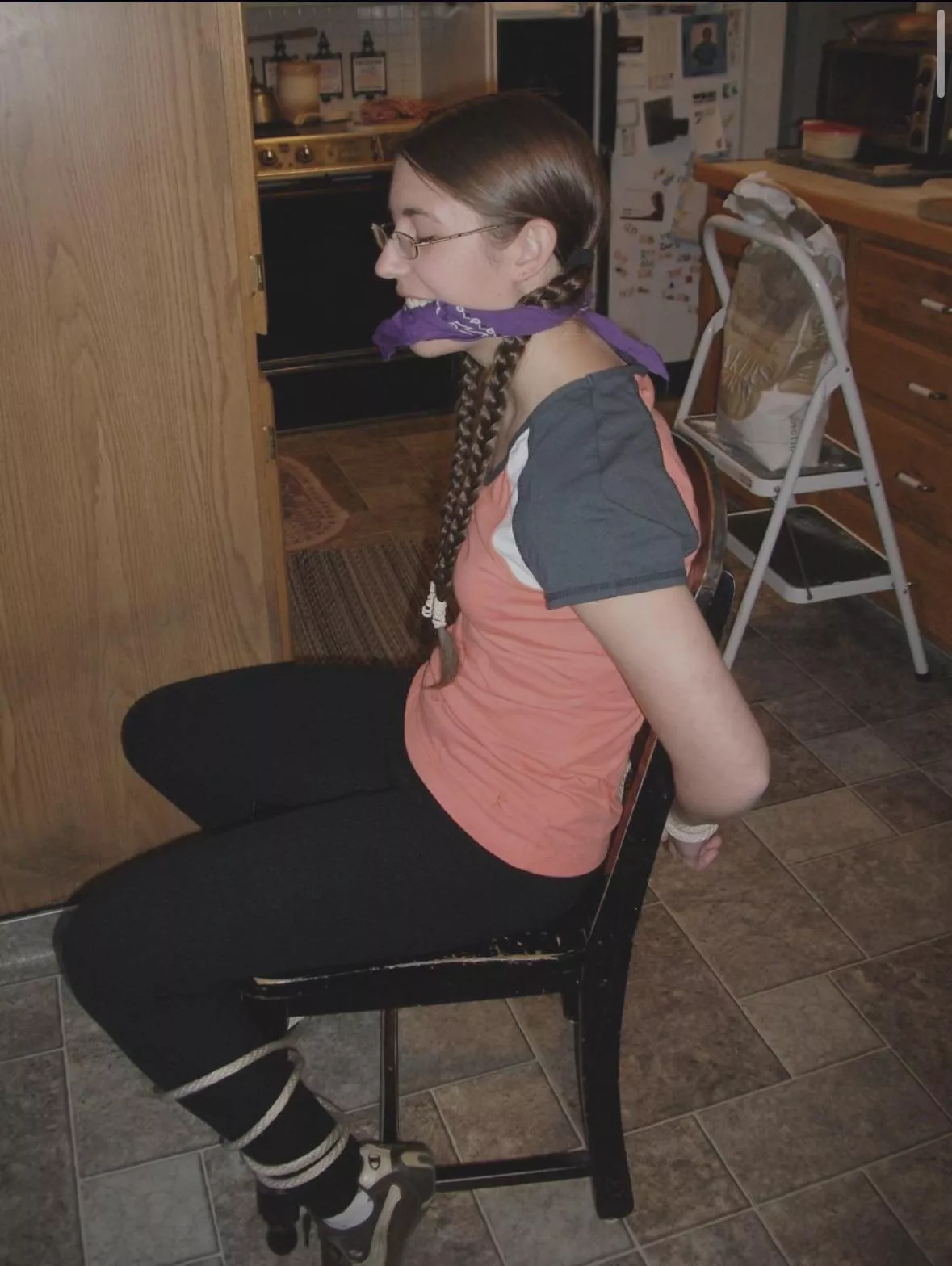 Babysitter tied to chair