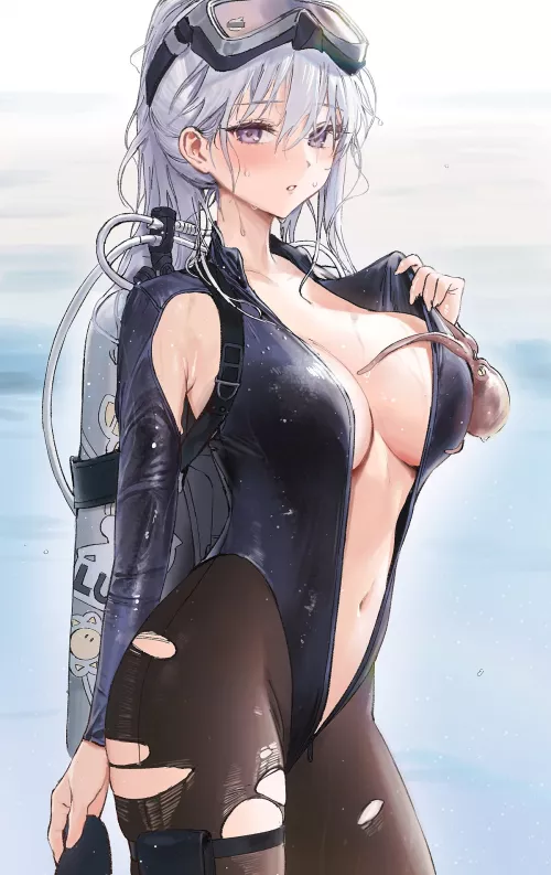 Diving Wetsuit Enterprise tore her tights (ame) [Azur Lane]