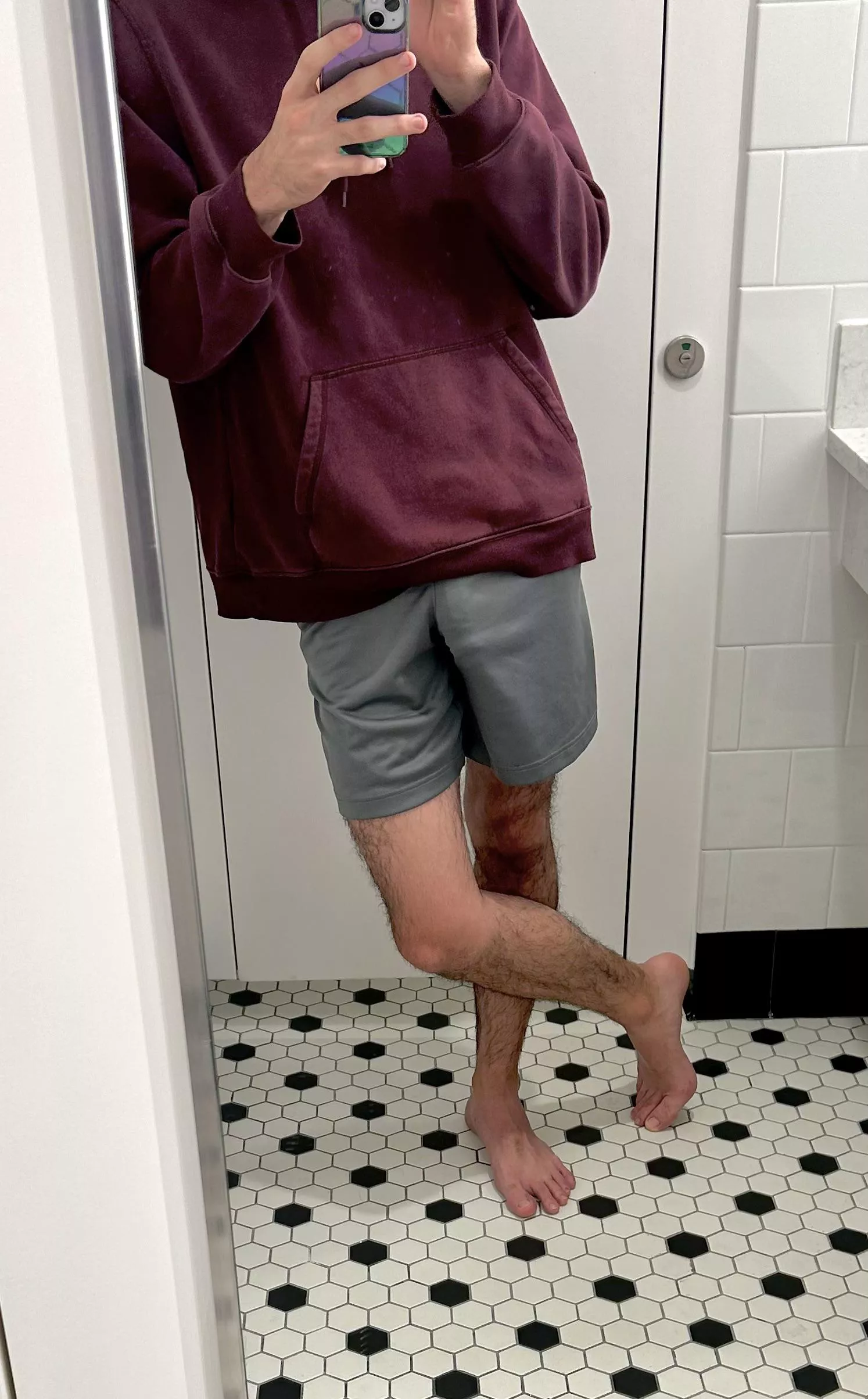 In the restaurant bathroom