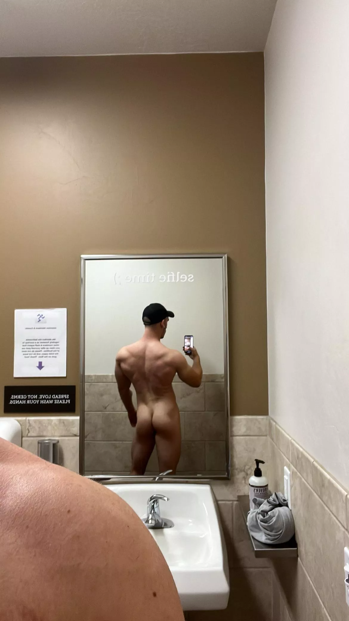 Love strutting around the lockers naked.