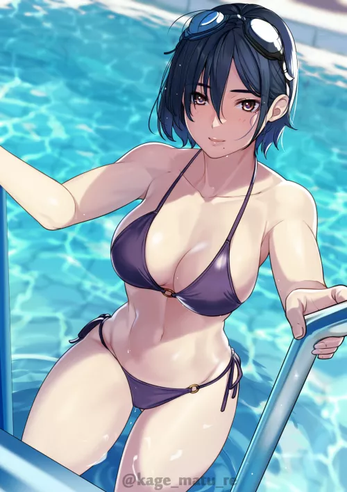 Onee-san in the pool