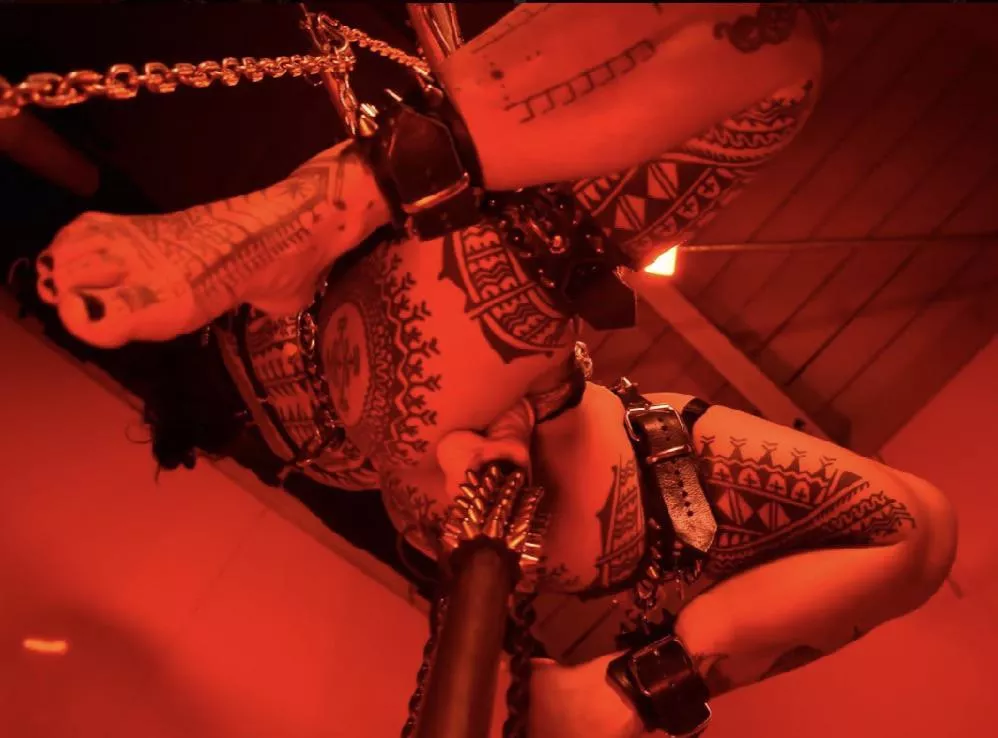 Suspended and fucked with a dildo by thanator13