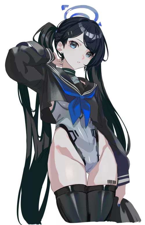 Uniform and high leg leotard (@asagon007)