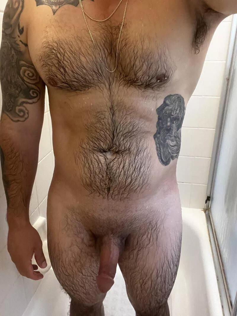A bear in the shower