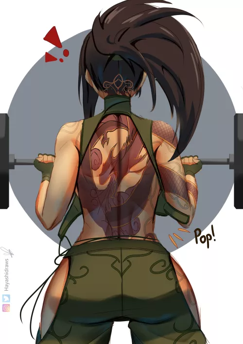 Akali training... Her clothes couldn't handle the pressure... (HayashiDraws)