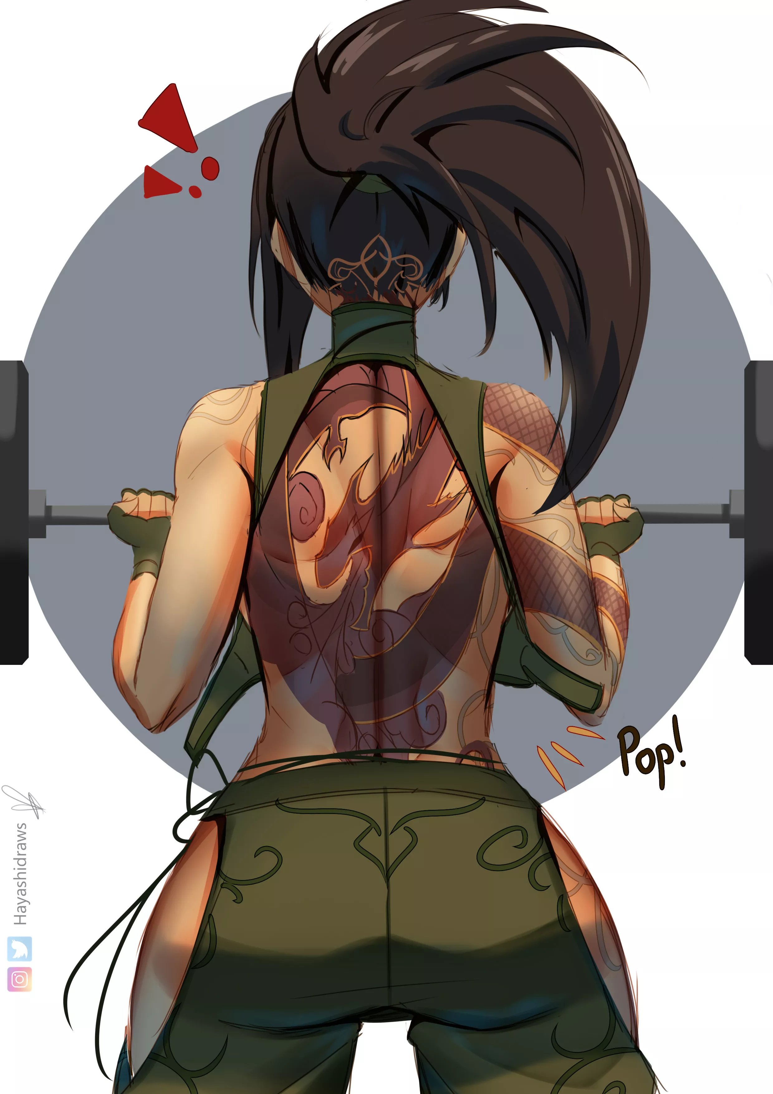 Akali training... Her clothes couldn't handle the pressure... (HayashiDraws)