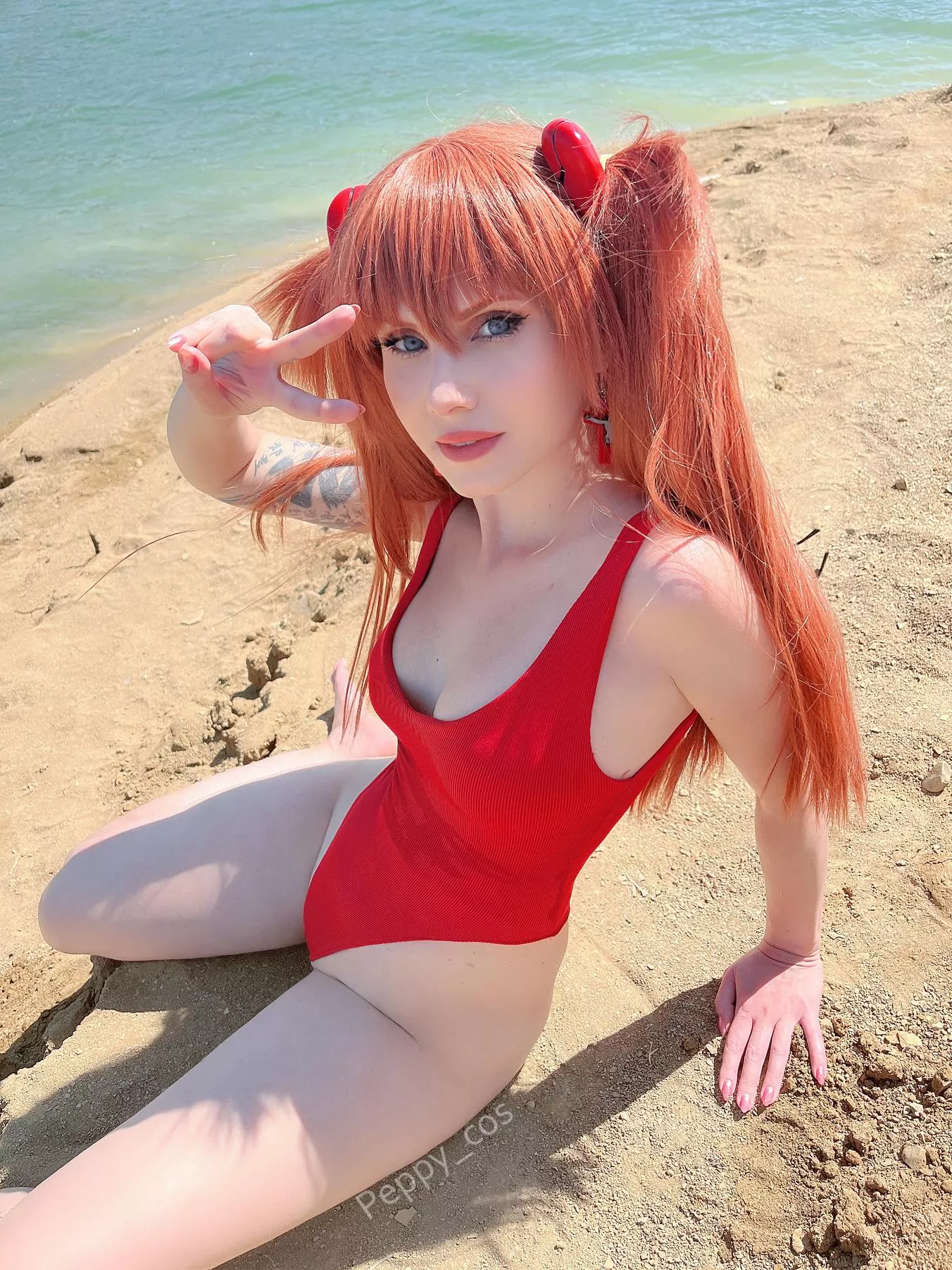 Asuka rest on the bech by Peppy_cos