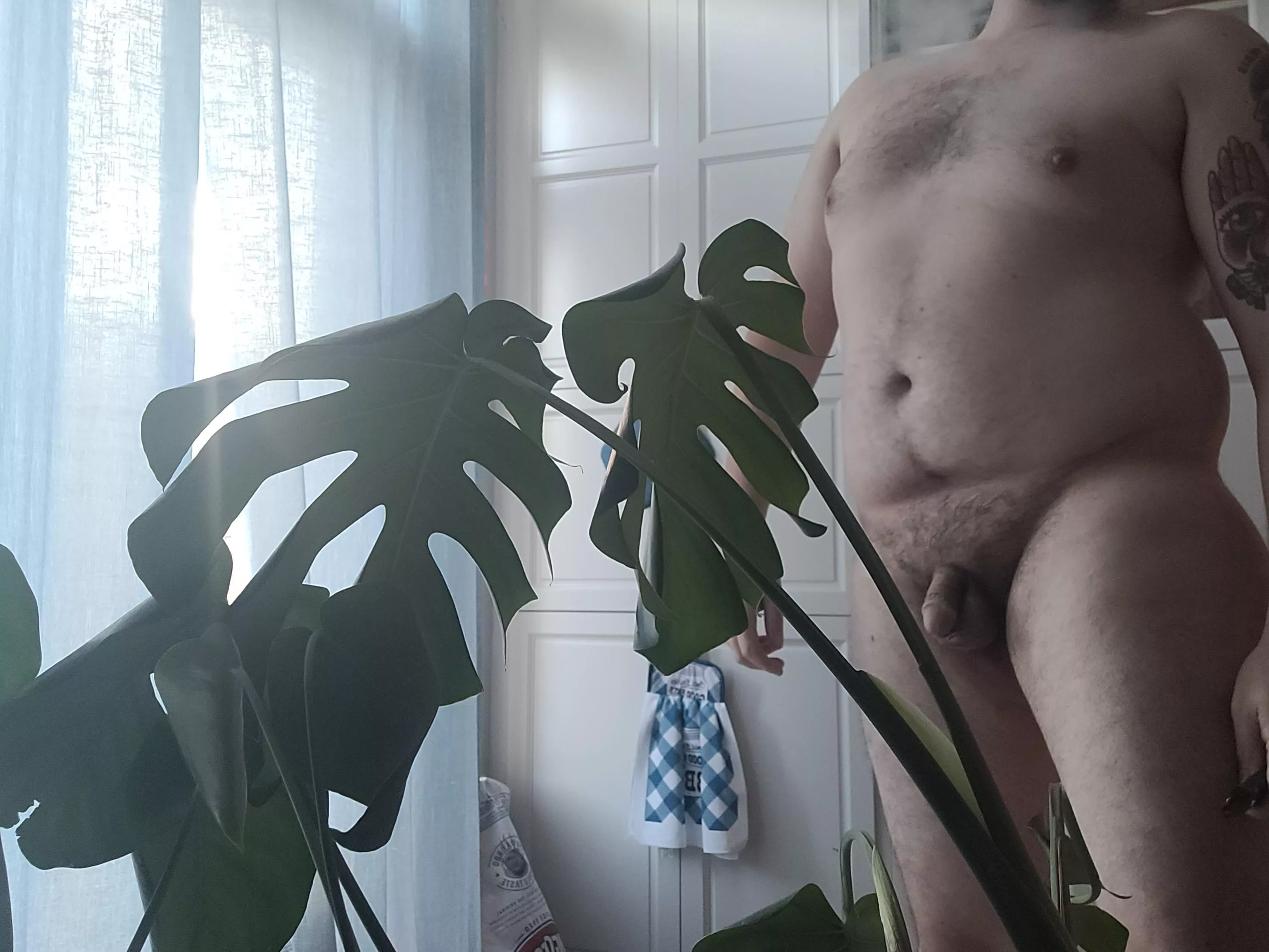 Chillin in the kitchen as a home nudist