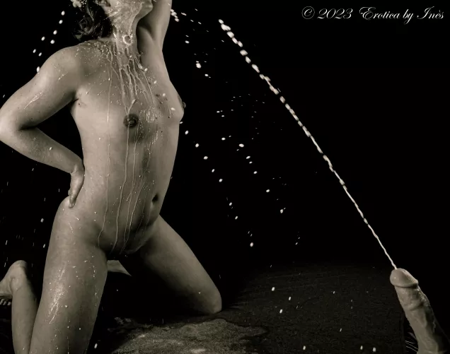 Drowned in cum from my supercharged ejaculating dildo. Could a guy ever cum like this?