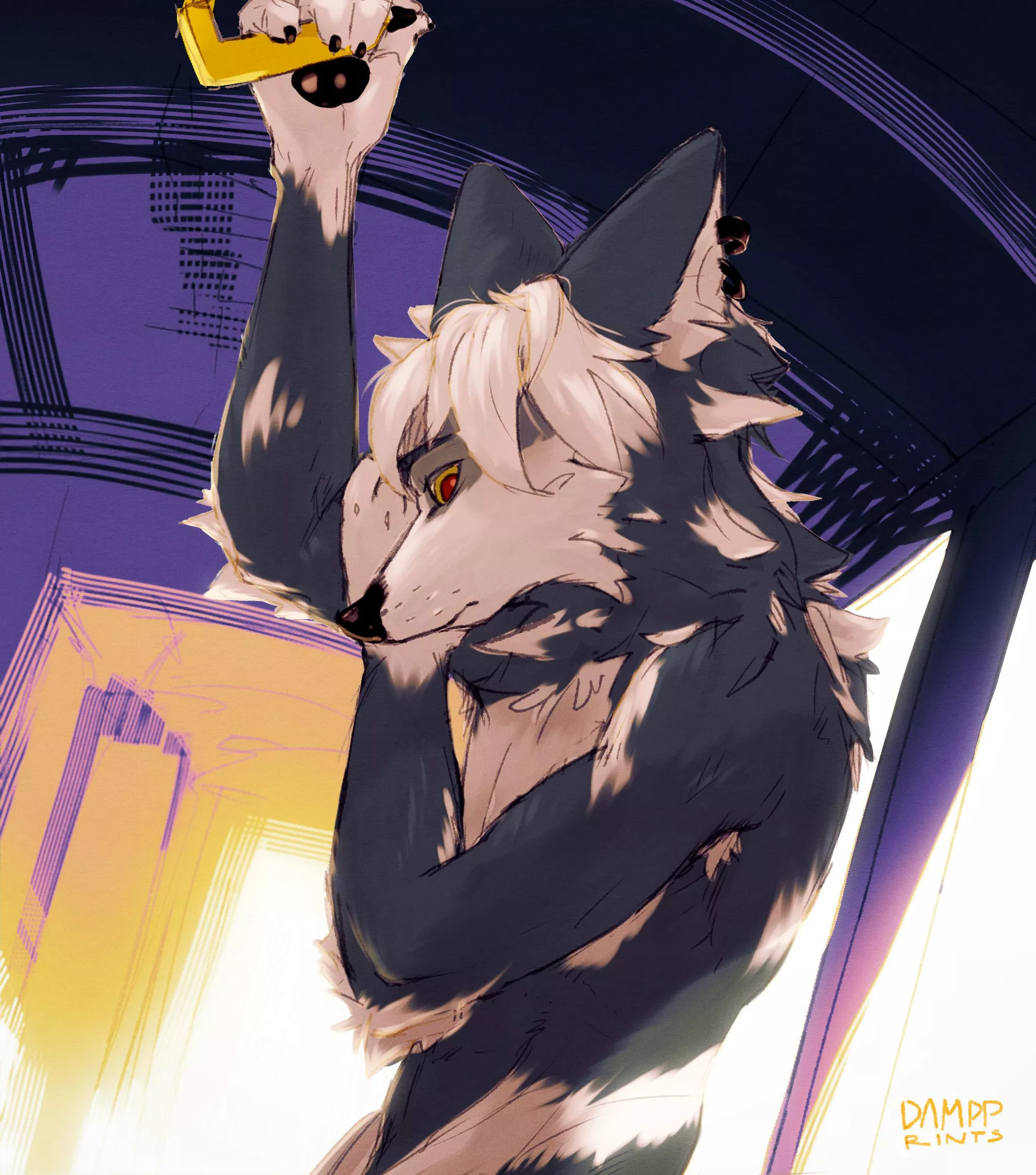 Eyeing people on the train (art by me @dampprints)