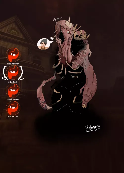 {Image} Dredges new mori is.. interesting. Finished dredge piece by me! [@Helavore on twitter]