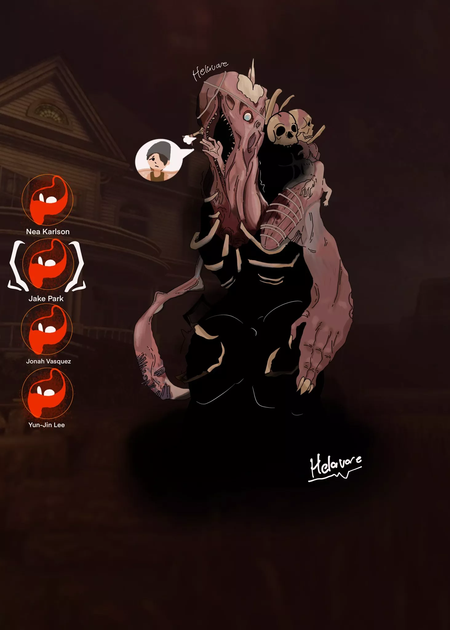 {Image} Dredges new mori is.. interesting. Finished dredge piece by me! [@Helavore on twitter]