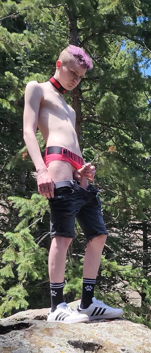 Marking my spot on the mountain.