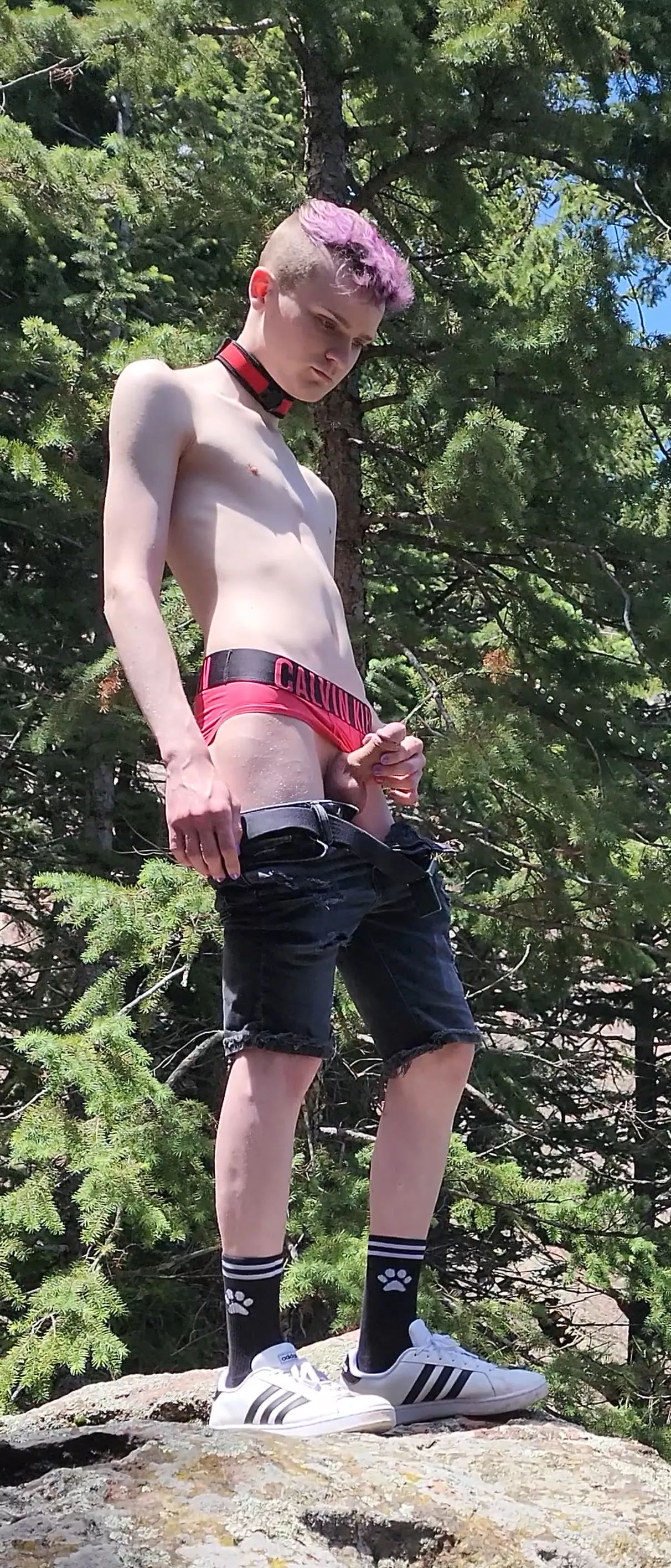 Marking my spot on the mountain.