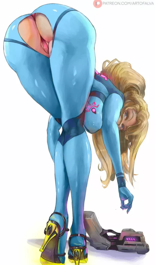 Oops dropped my gun [Samus Aran,Metroid] (artofalva)